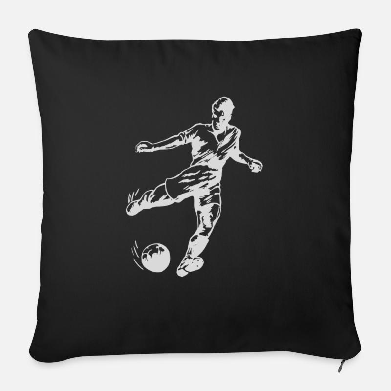 Fussball - Sofakissen mit Füllung 45 x 45 cm - Schwarz