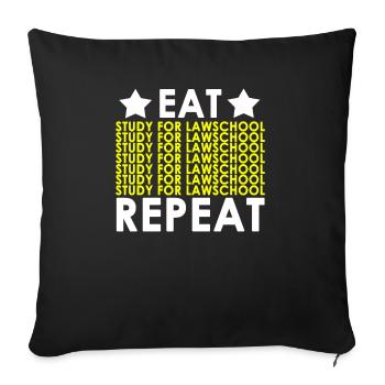 Law studies - Sofa pillow with filling 45cm x 45cm - black - Front