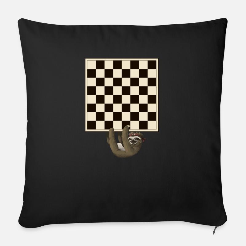 Schachbrett Schachspieler Schachprofi Geschenk - Sofakissen mit Füllung 45 x 45 cm - Schwarz