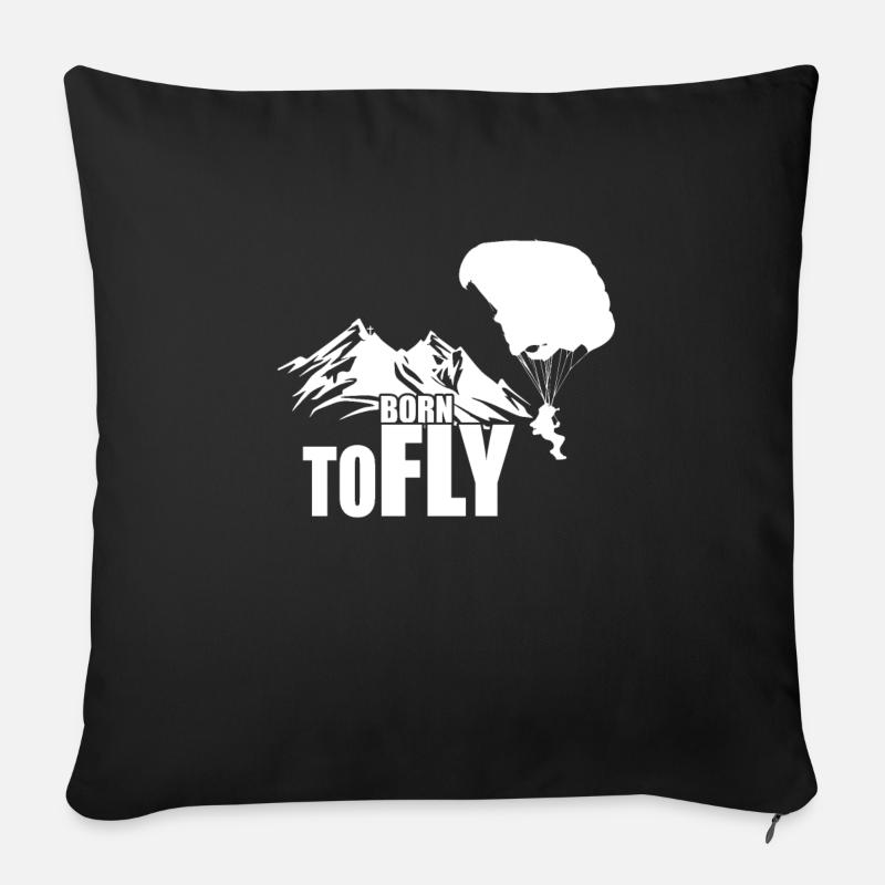 Parapente - Coussin et housse de 45 x 45 cm - noir