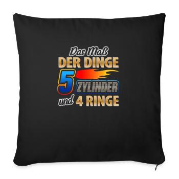 Das Mass der Dinge 5 Zylinder und 4 Ringe - Sofakissen mit Füllung 45 x 45 cm - Schwarz - Vorne