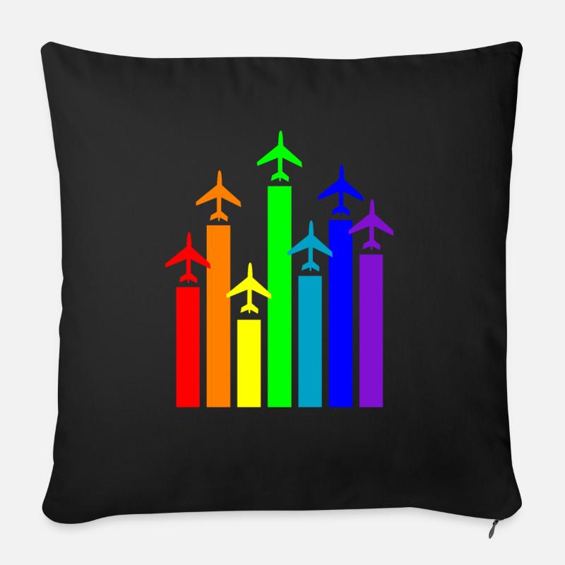 Flugzeug-Pilot Luftfahrt - Sofakissen mit Füllung 45 x 45 cm - Schwarz