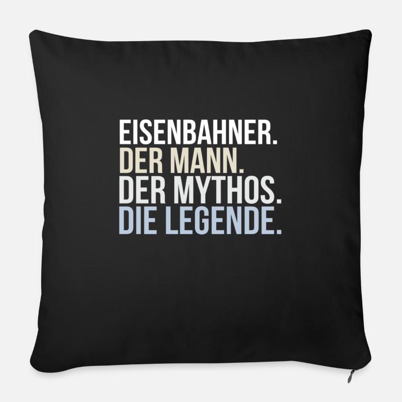 Eisenbahner - Sofakissen mit Füllung 45 x 45 cm - Schwarz