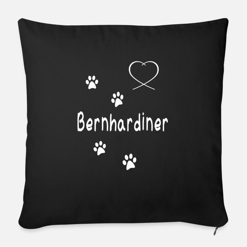 Bernhardiner Liebe hund - Sofakissen mit Füllung 45 x 45 cm - Schwarz