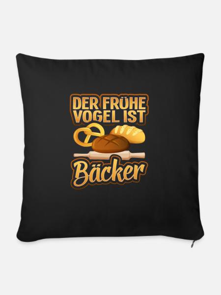 Backen, Bäcker, Beckerin - Sofakissen mit Füllung 45 x 45 cm - Schwarz
