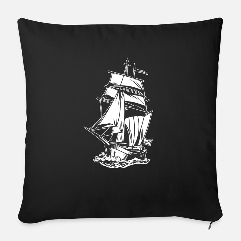 Segelschiff Sailing Ship - Sofakissen mit Füllung 45 x 45 cm - Schwarz