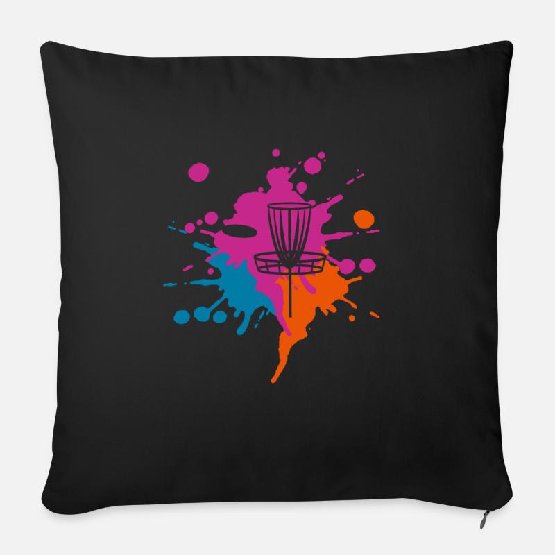 Frisbee Farbiger Klecks - Sofakissen mit Füllung 45 x 45 cm - Schwarz