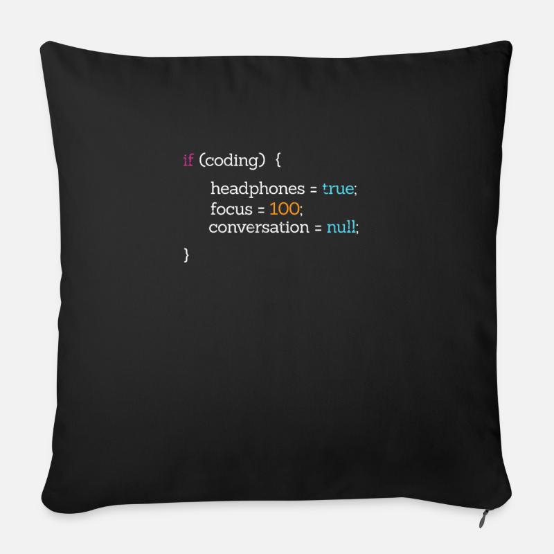 Coder Programmierer Code Nerd Informatik Geschenk - Sofakissen mit Füllung 45 x 45 cm - Schwarz