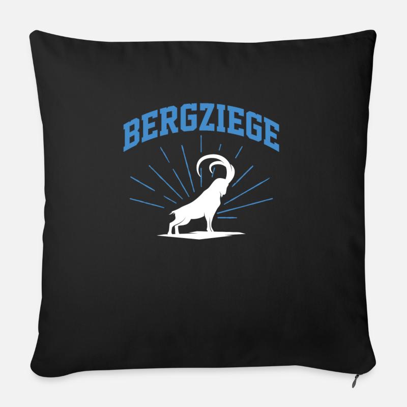Bergziege Ziegenbock Ziege Steinbock Tier Geschenk - Sofakissen mit Füllung 45 x 45 cm - Schwarz