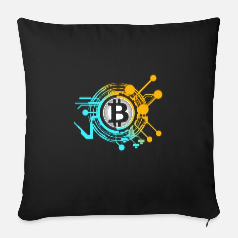 Bitcoin - Sofakissen mit Füllung 45 x 45 cm - Schwarz