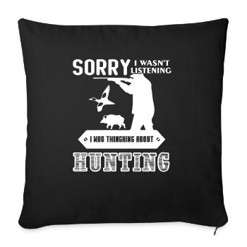 Chasse Je pensais à la chasse - Coussin et housse de 45 x 45 cm - noir - Devant