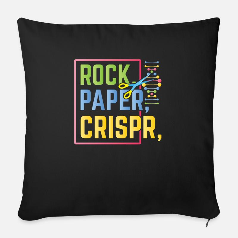 Rock Paper Crispr Science Science - Sofa pillow with filling 45cm x 45cm - black