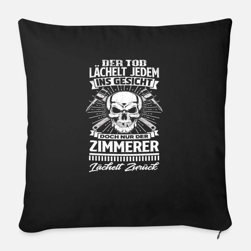 Zimmerer Totenkopf - Sofakissen mit Füllung 45 x 45 cm - Schwarz