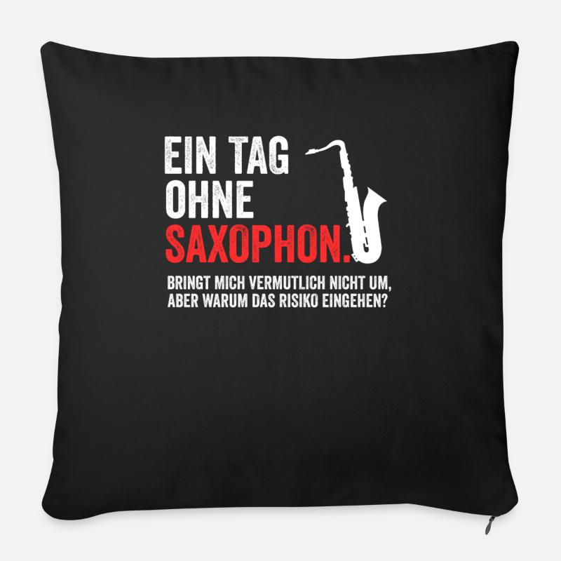 Saxophon - Sofakissen mit Füllung 45 x 45 cm - Schwarz