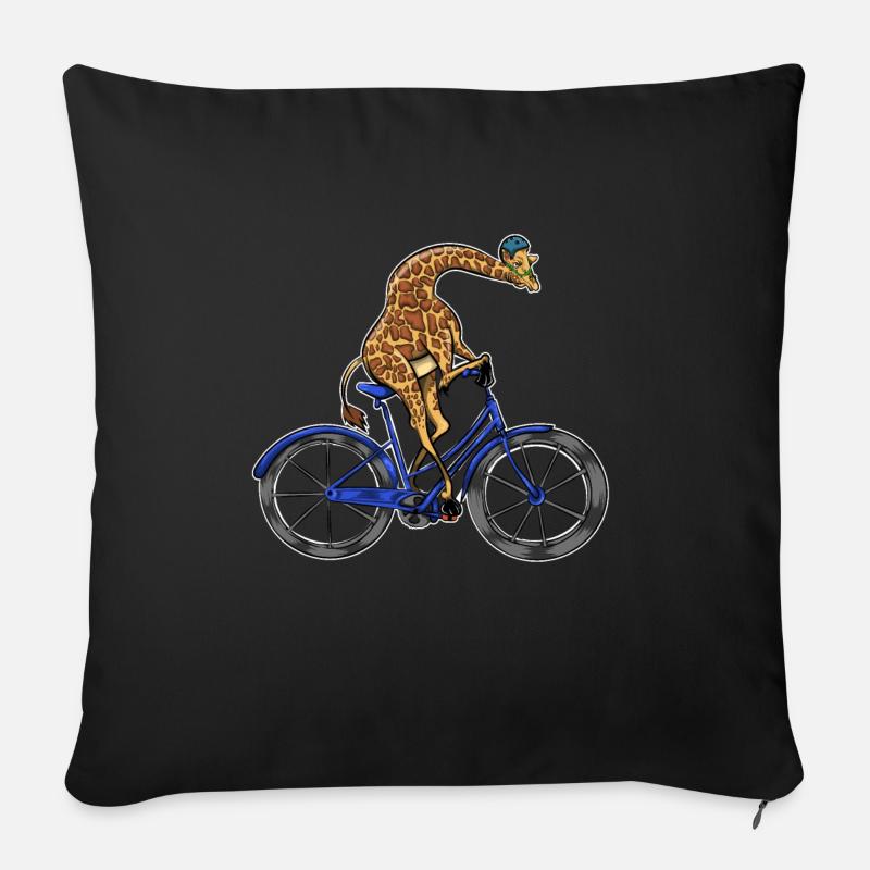 Fahrrad Giraffe Tier - Sofakissen mit Füllung 45 x 45 cm - Schwarz