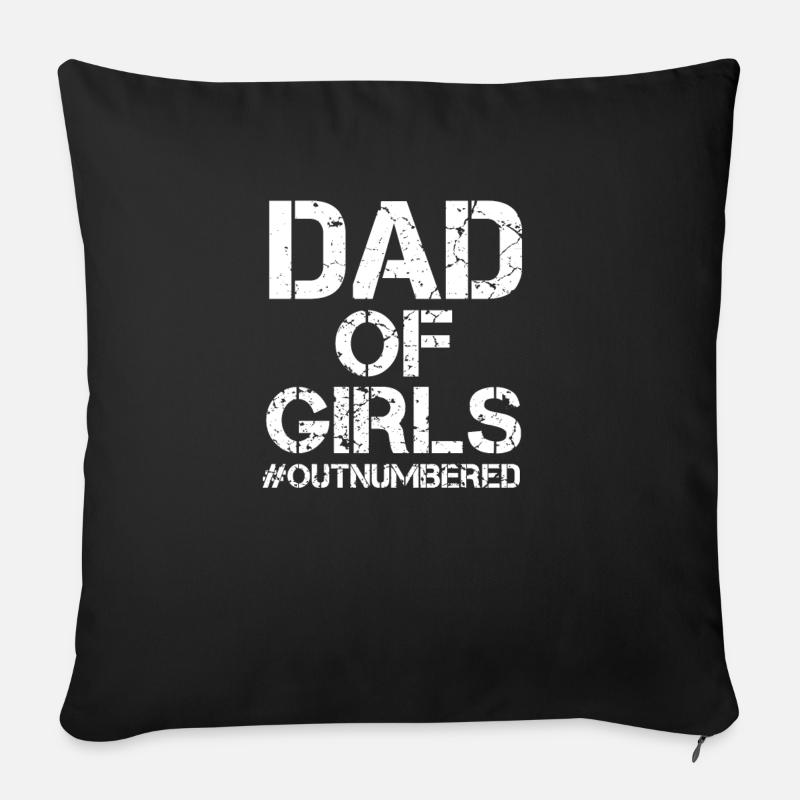 Dire drôle pour les pères avec filles - Coussin et housse de 45 x 45 cm - noir
