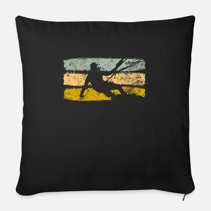Retro Kiteboard Geschenk - Sofakissen mit Füllung 45 x 45 cm - Schwarz