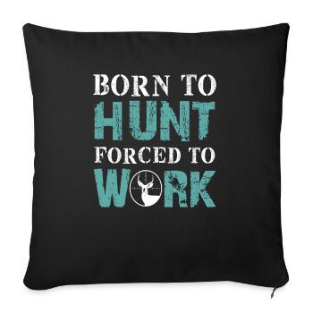 chasse - Coussin et housse de 45 x 45 cm - noir - Devant