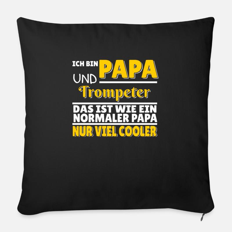 Papa Geschenk zur Geburt Geschenkidee Trompete - Sofakissen mit Füllung 45 x 45 cm - Schwarz