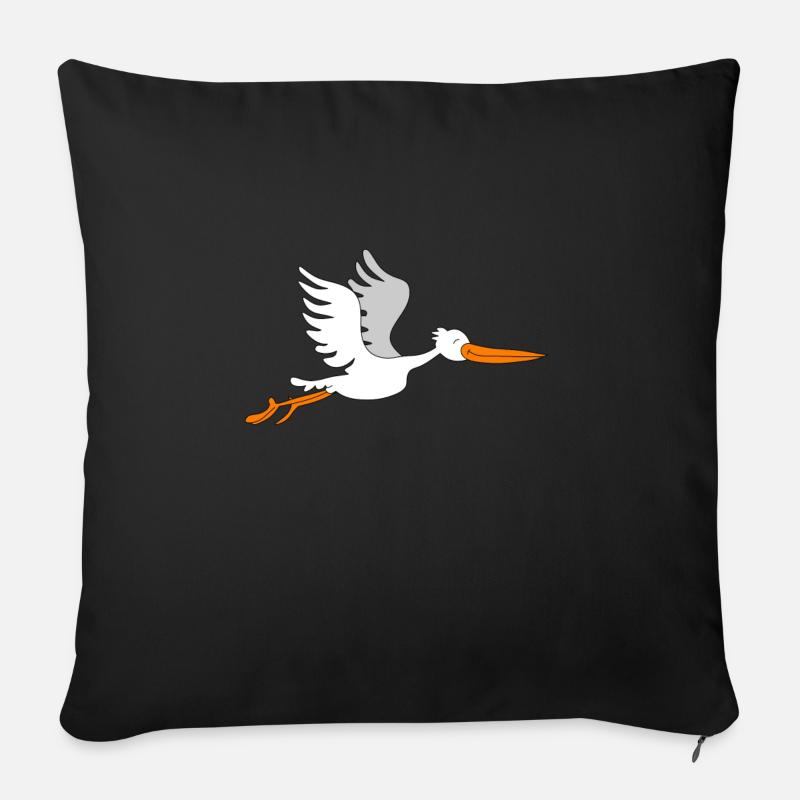 cigogne - Coussin et housse de 45 x 45 cm - noir