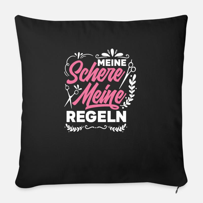 Friseurin - Sofakissen mit Füllung 45 x 45 cm - Schwarz