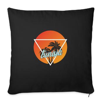 Tunisie vacances et destination de vacances - Coussin et housse de 45 x 45 cm - noir - Devant
