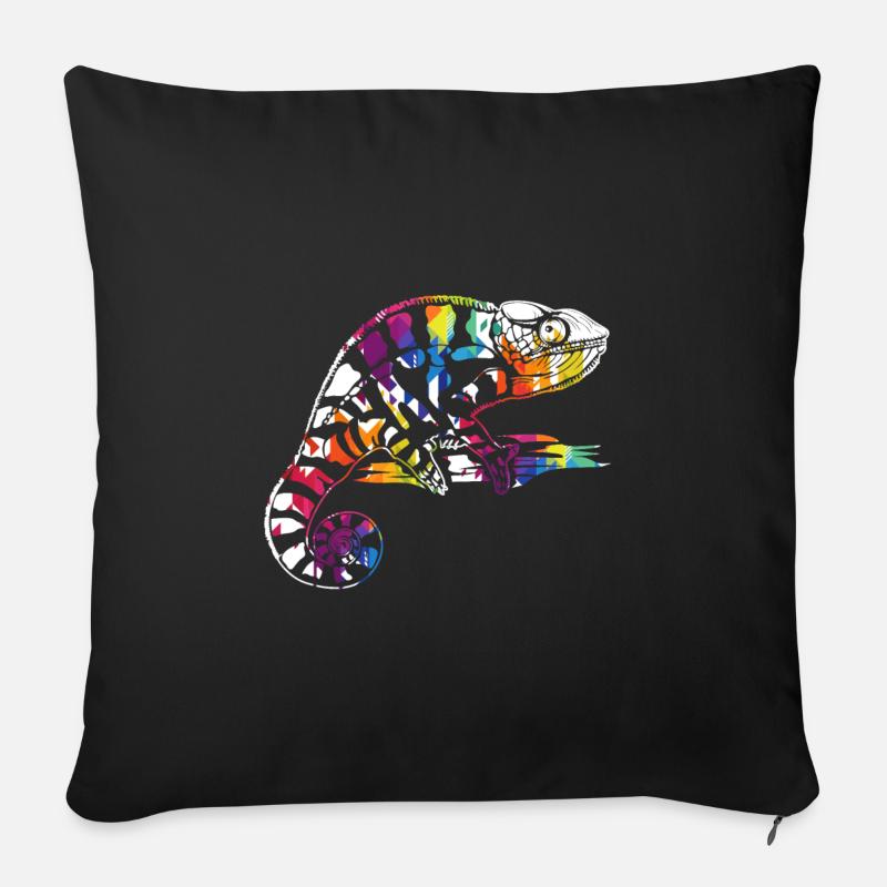 Chameleons - Sofa pillow with filling 45cm x 45cm - black