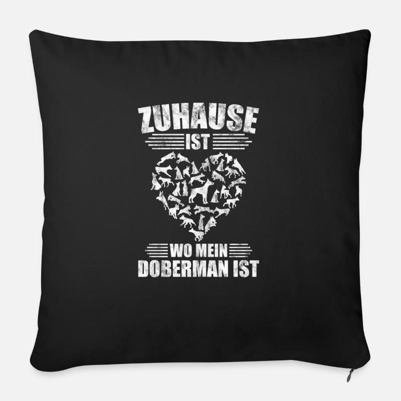 Dobermann - Sofakissen mit Füllung 45 x 45 cm - Schwarz