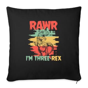 Rawr Tyrannosaurus Rex dinosaure T-rex - Coussin et housse de 45 x 45 cm - noir - Devant