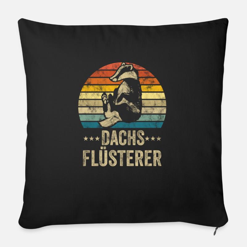 Dachs Flüsterer - Sofakissen mit Füllung 45 x 45 cm - Schwarz