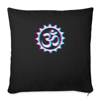 Goa Om Psytrance Rave Techno Trippy EDM Festival - Coussin et housse de 45 x 45 cm - noir - Devant