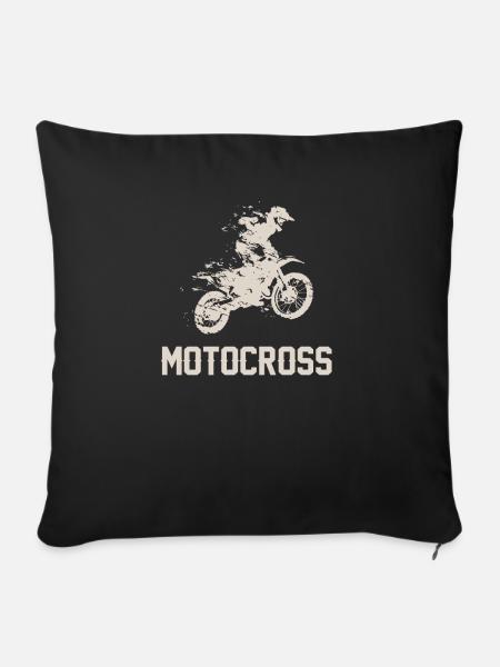 Moto-Cross - Sofakissen mit Füllung 45 x 45 cm - Schwarz