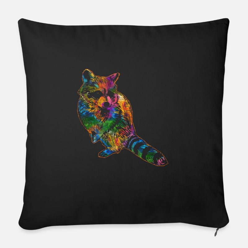 Waschbär - Sofakissen mit Füllung 45 x 45 cm - Schwarz
