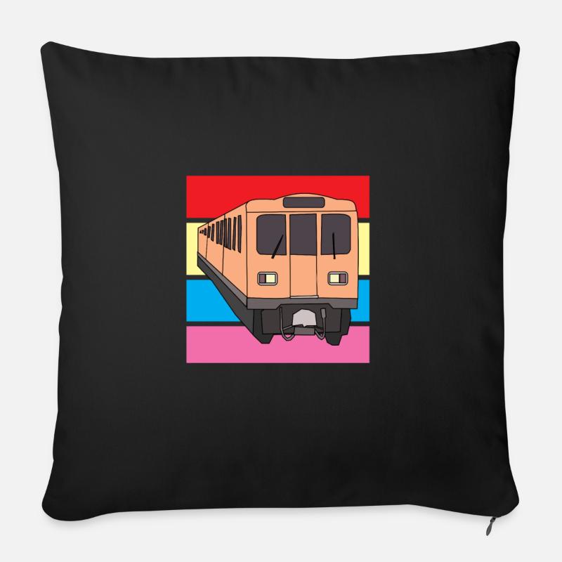 Train - Coussin et housse de 45 x 45 cm - noir