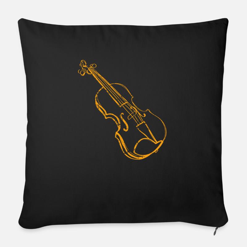 Violine - Sofakissen mit Füllung 45 x 45 cm - Schwarz