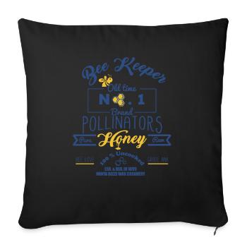 Bee Keepers Pollinators Honey Farmer Bottle Label - Sofa pillow with filling 45cm x 45cm - black - Front
