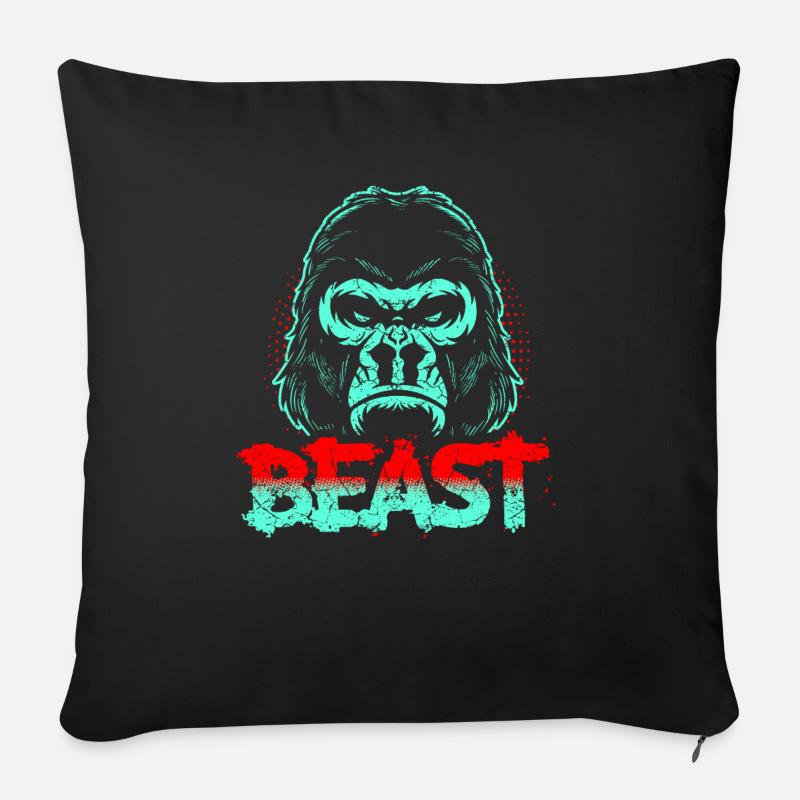 Gorilla Gym Beast - Coussin et housse de 45 x 45 cm - noir