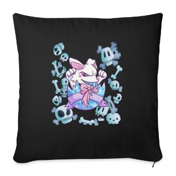 Easter bunny graveyard skull gift - Sofa pillow with filling 45cm x 45cm - black - Front