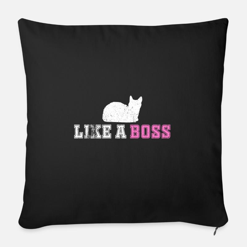 like a boss katze kätzchen kitty cat - Sofakissen mit Füllung 45 x 45 cm - Schwarz