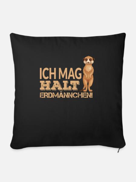 ICH MAG HALT ERDMÄNNCHEN - Sofakissen mit Füllung 45 x 45 cm - Schwarz