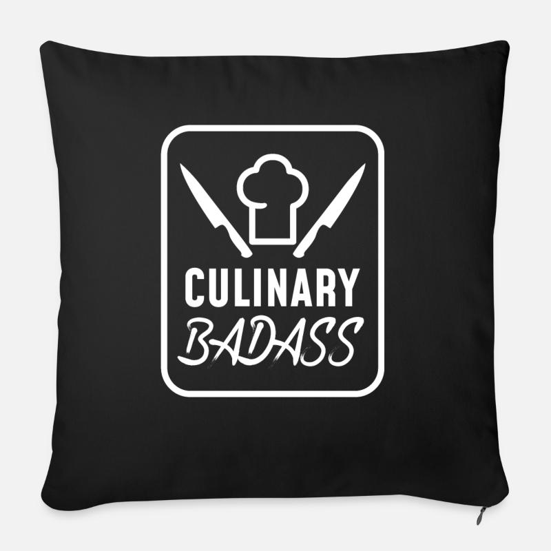 cuisinier - Coussin et housse de 45 x 45 cm - noir