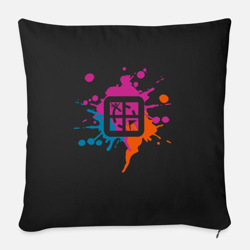 Geocaching Farbiger Klecks - Sofakissen mit Füllung 45 x 45 cm - Schwarz