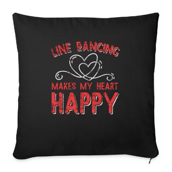 Linedance - Sofakissen mit Füllung 45 x 45 cm - Schwarz - Vorne