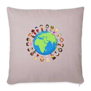 Earth Day Environmentalists Ecology Children - Sofa pillow with filling 45cm x 45cm - light taupe - Front