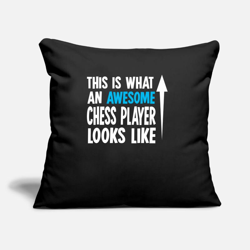 Jeu d'échecs Jeu d'échecs Échiquier Checkerboard Checkmate Coussin et housse de 45 x 45 cm