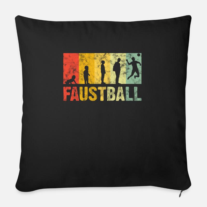 Faustball Retro - Sofakissen mit Füllung 45 x 45 cm - Schwarz