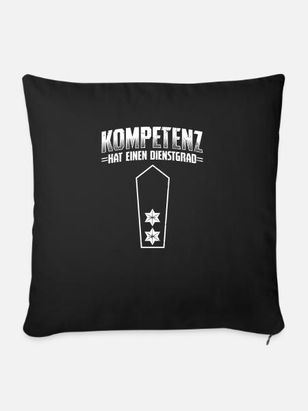 Kompetenz Hat Dienstgrad Polizei Polizist - Sofakissen mit Füllung 45 x 45 cm - Schwarz