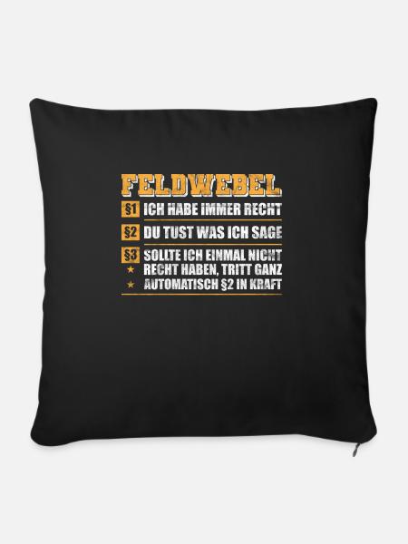 Feldwebel Gesetz - Sofakissen mit Füllung 45 x 45 cm - Schwarz