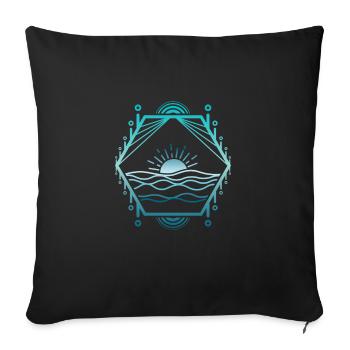 Sea lines - Sofa pillow with filling 45cm x 45cm - black - Front