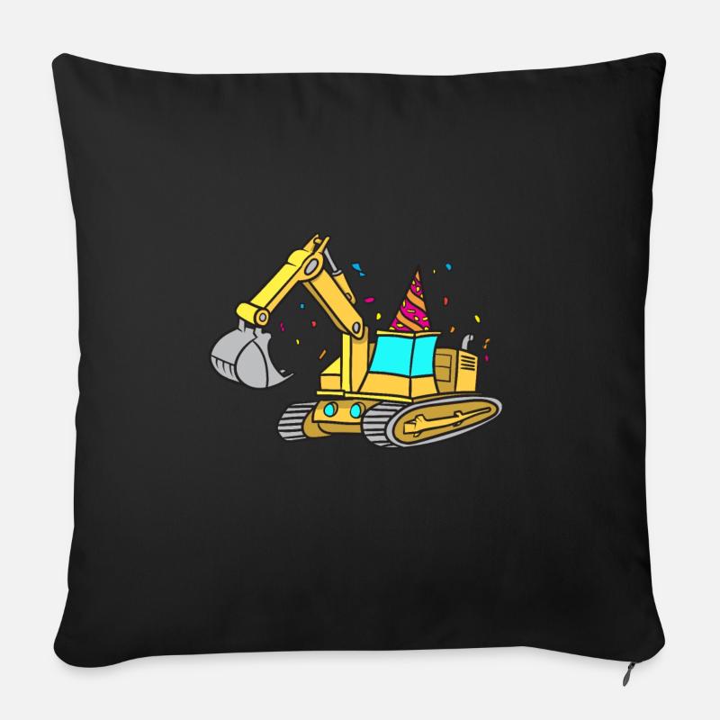 Bagger Geburtstag - Sofakissen mit Füllung 45 x 45 cm - Schwarz